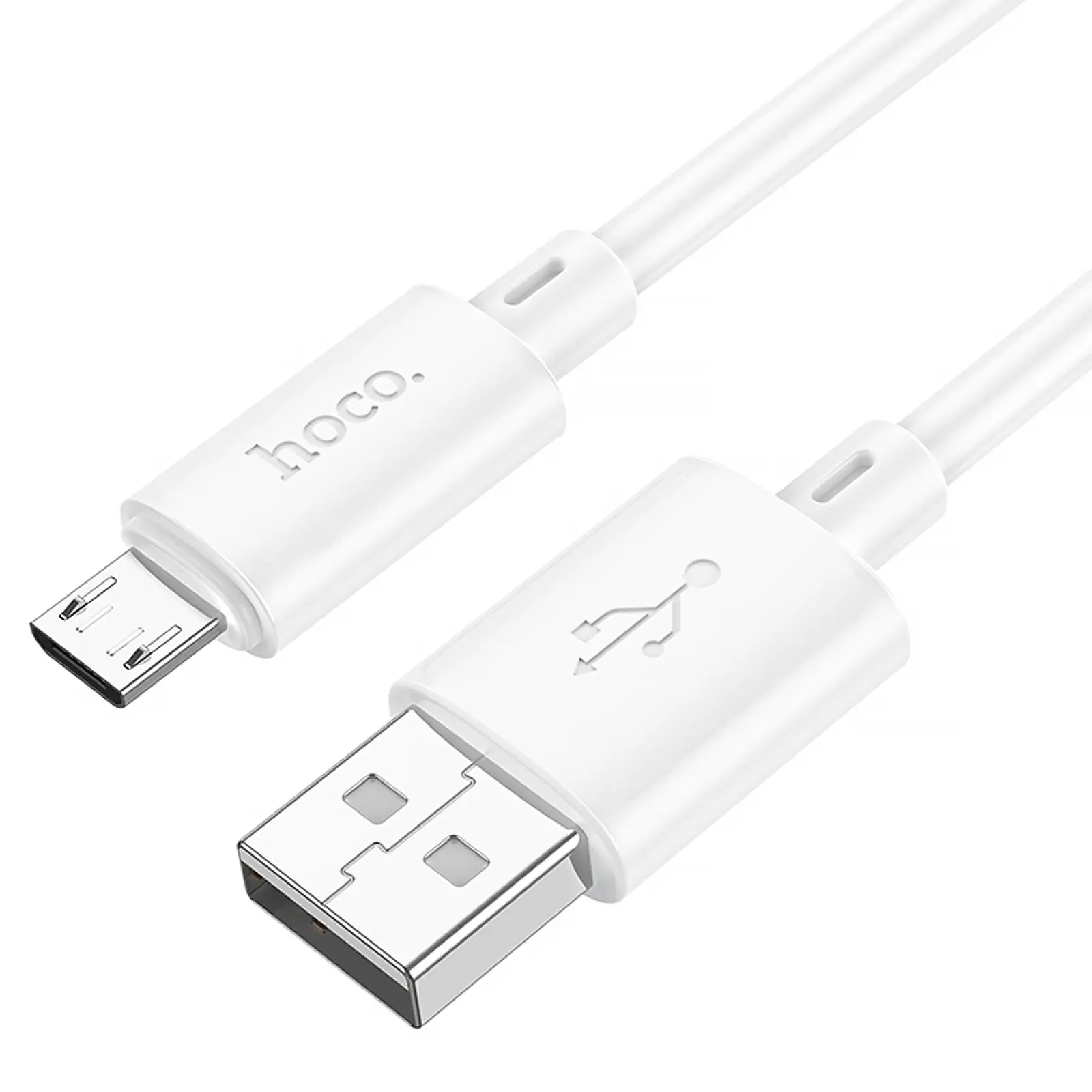 Data kabel Hoco X88 Gratified USB to MicroUSB (1m), White 1