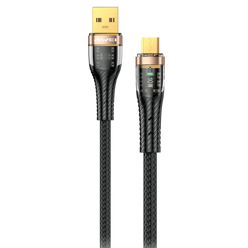 Data kabel Awei CL-229 USB to MicroUSB 2.4A (1m), Black