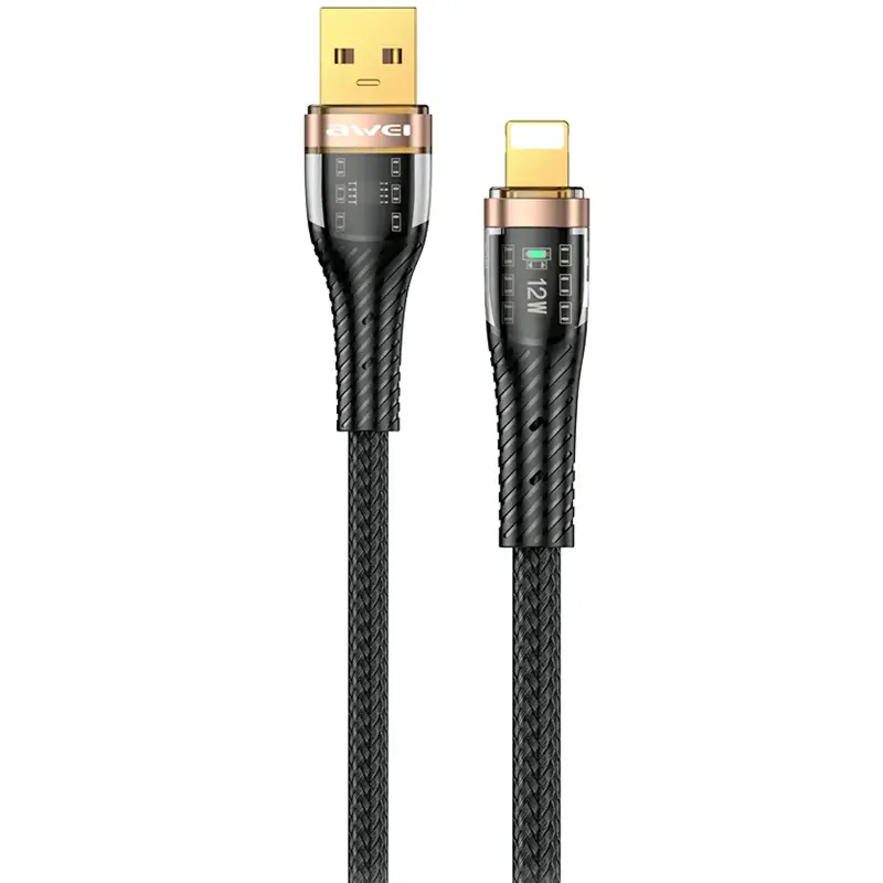 Data kabel Awei CL-229 USB to Lightning 2.4A (1m), Black