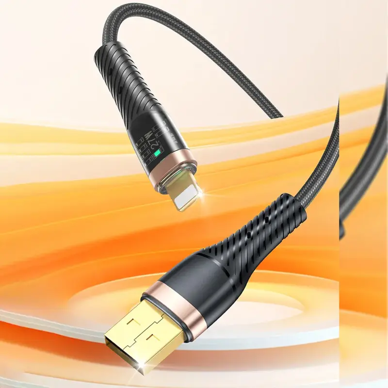 Data kabel Awei CL-229 USB to Lightning 2.4A (1m), Black 1