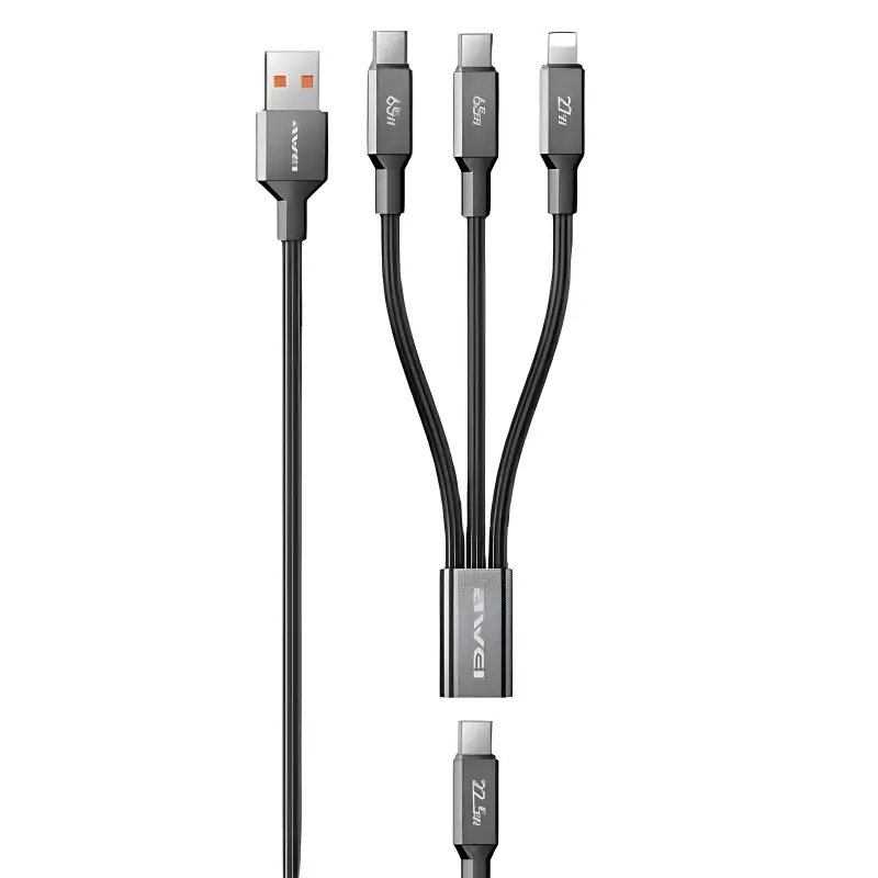 Data kabel Awei CL-1 5 in 1 (USB-A to C/L+USB-C to C/L) (1m)