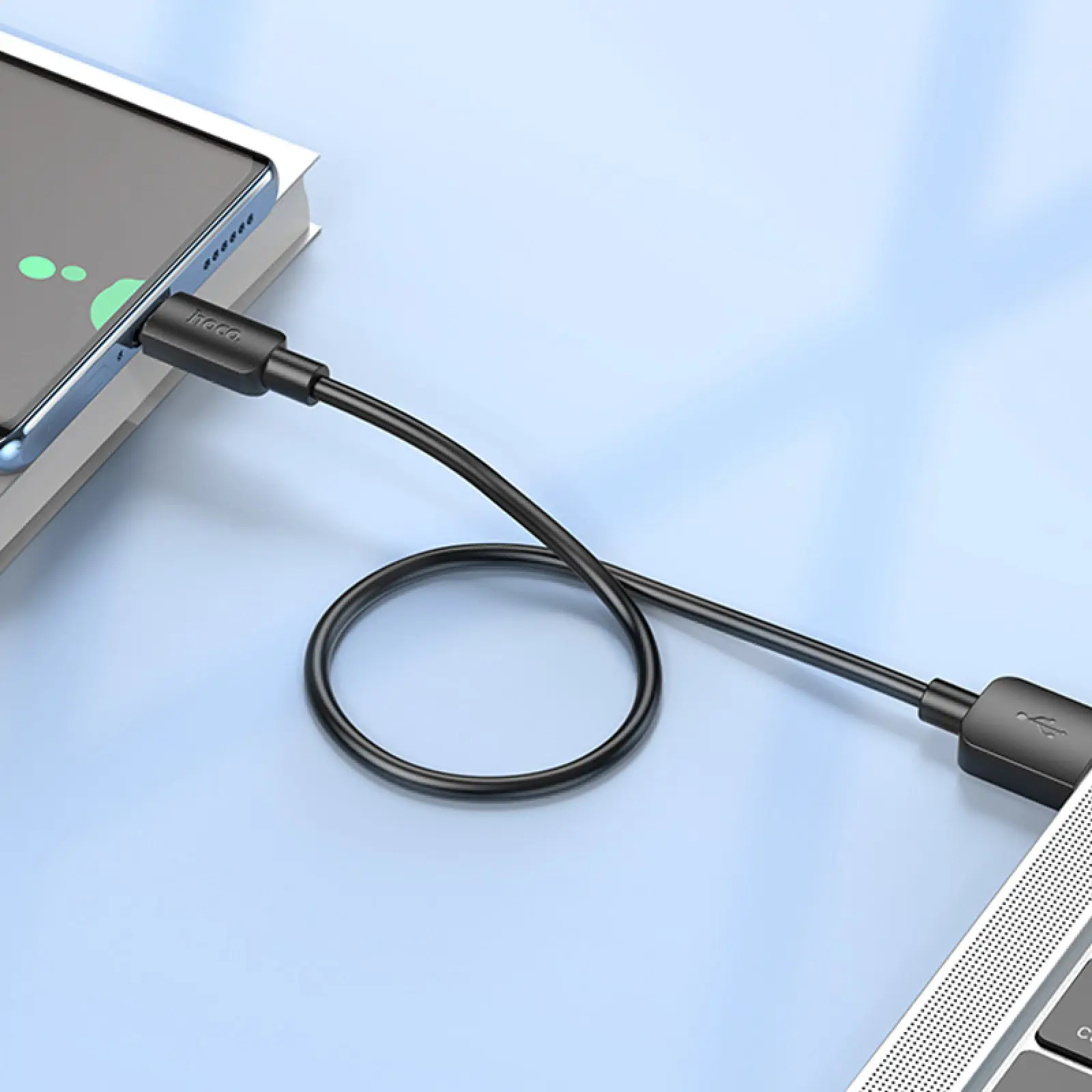 Data kabel Hoco X96 Hyper USB to Type-C 27W (0.25m), Black 2