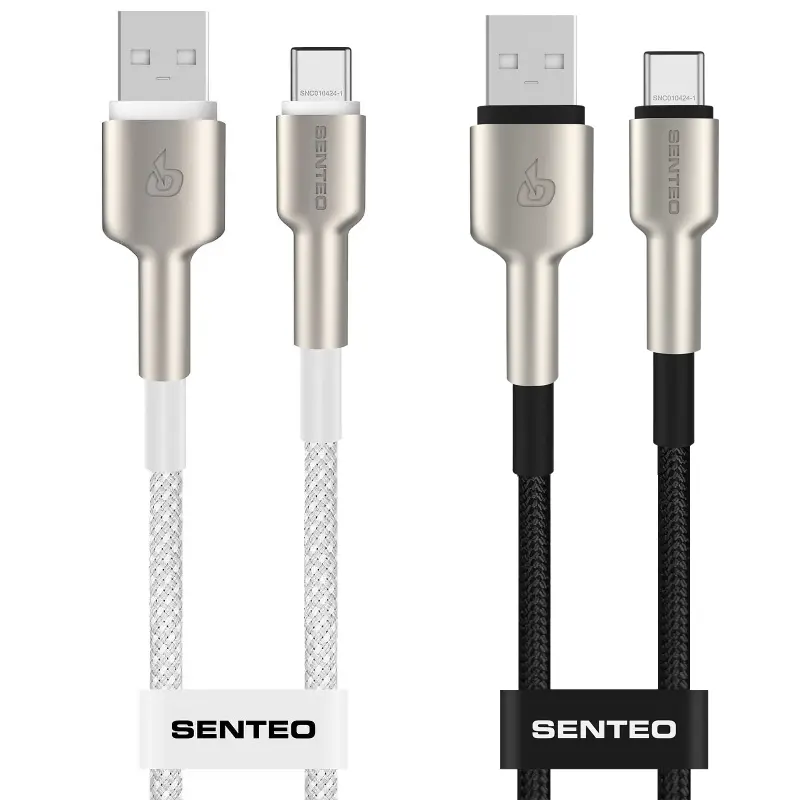 Data kabel Senteo SM-03 Iron Series braided USB-A to USB-C 3A (1m)