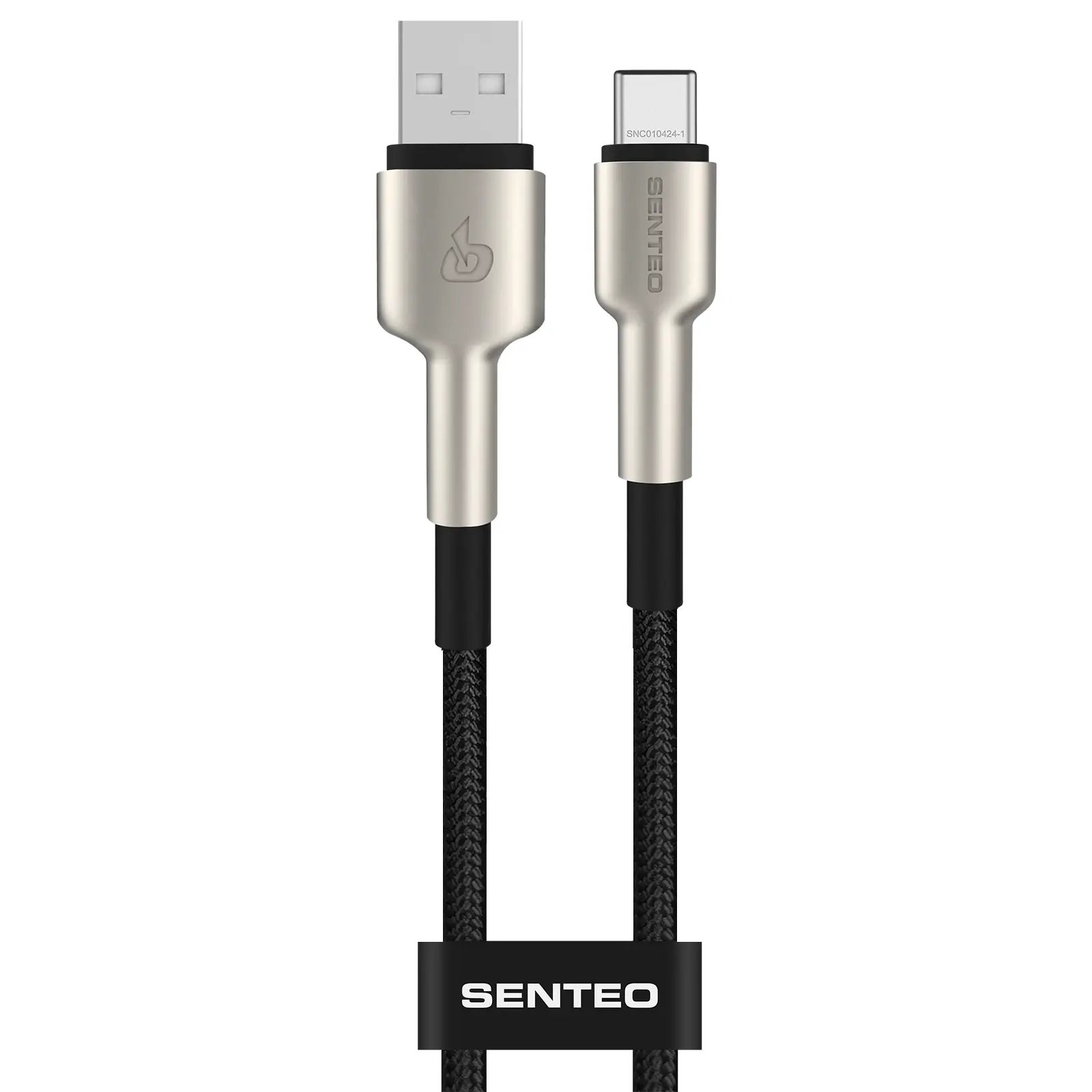 Data kabel Senteo SM-03 Iron Series braided USB-A to USB-C 3A (1m), Black