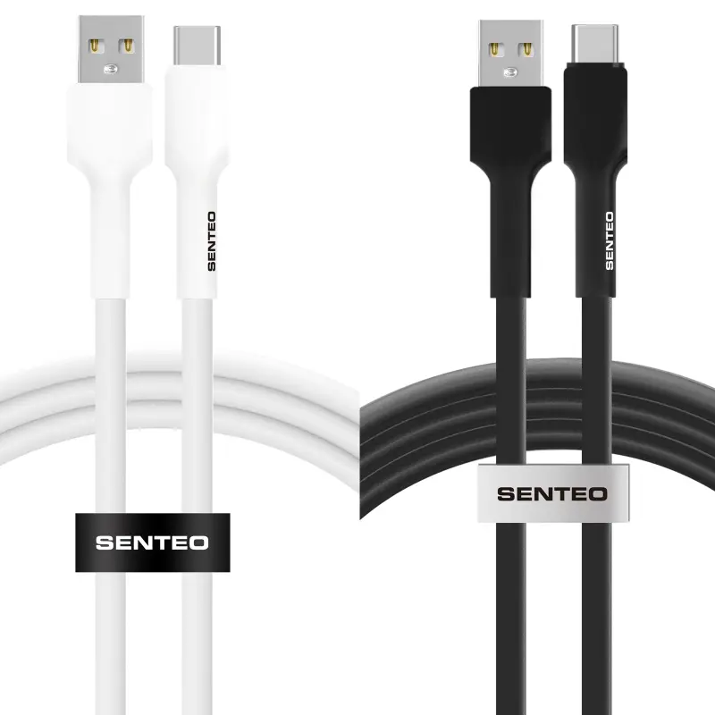 Data kabel Senteo SL-03 soft silicone USB-A to USB-C 3A (1m)