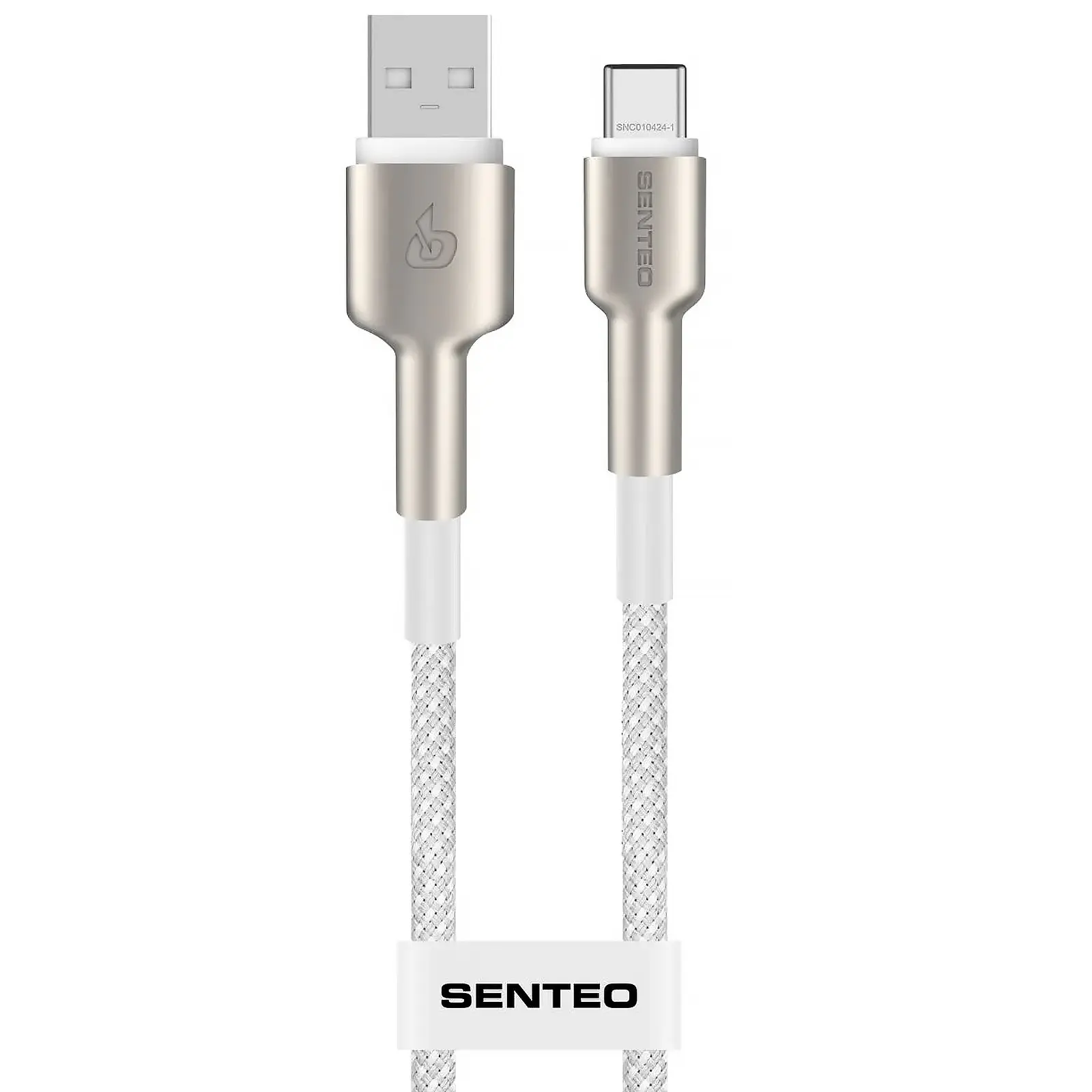 Data kabel Senteo SM-03 Iron Series braided USB-A to USB-C 3A (1m), White