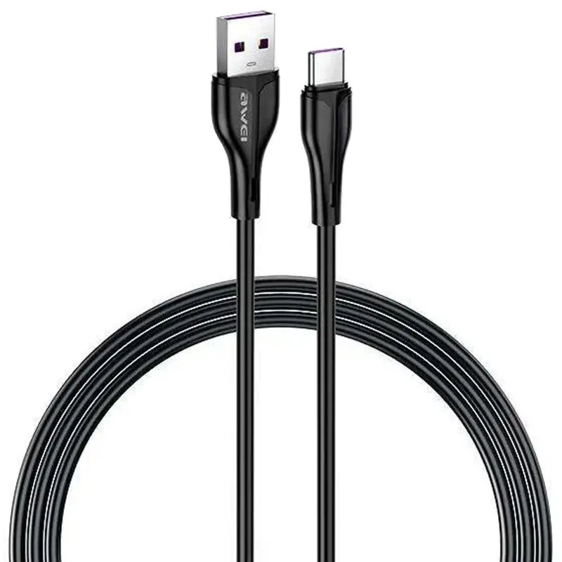 Data kabel Awei CL-115 USB to Type-C 2.4A (1m), Black 2