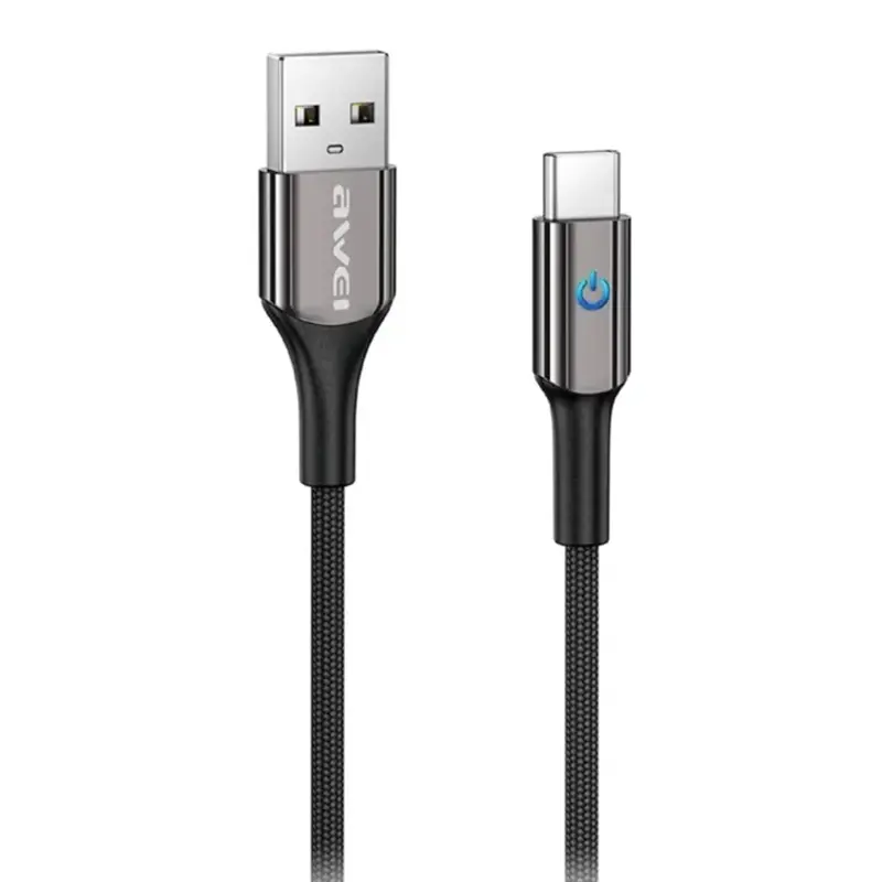 Дата кабель Awei CL-9 Power-Off USB to Type-C 45W (1m), Black