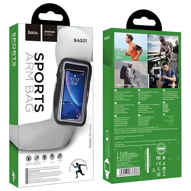 Etui na rękę Hoco BAG01 sports arm bag, Black 5