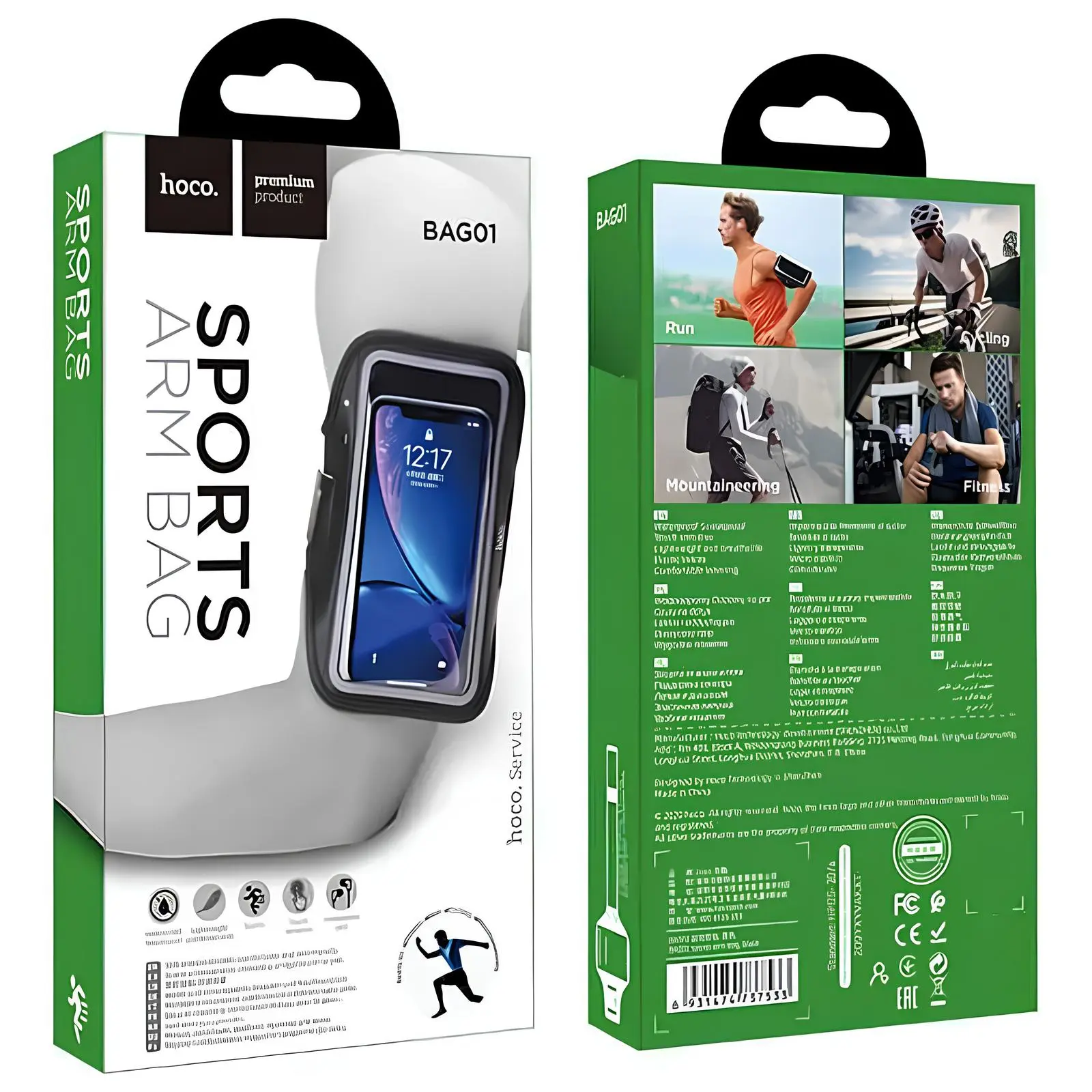 Etui na rękę Hoco BAG01 sports arm bag, Black 5