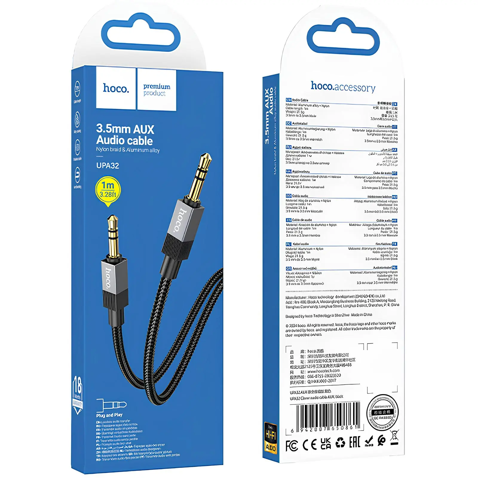Audio kabel Aux Hoco UPA32 Clever (1m), Black 3