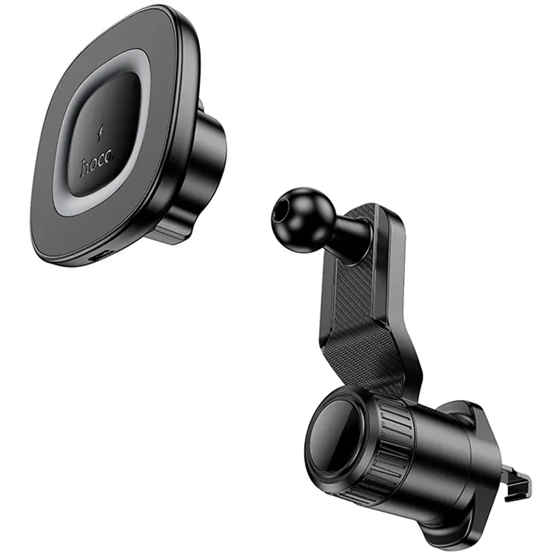 Uchwyt samochodowy с ładowarka bezprzewodowa Hoco HW30 Crown magnetic 15W (air outlet), Black / Metal gray 2