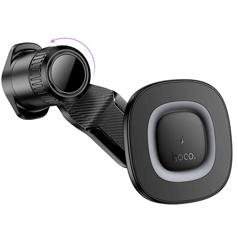 Uchwyt samochodowy с ładowarka bezprzewodowa Hoco HW30 Crown magnetic 15W (air outlet), Black / Metal gray 4