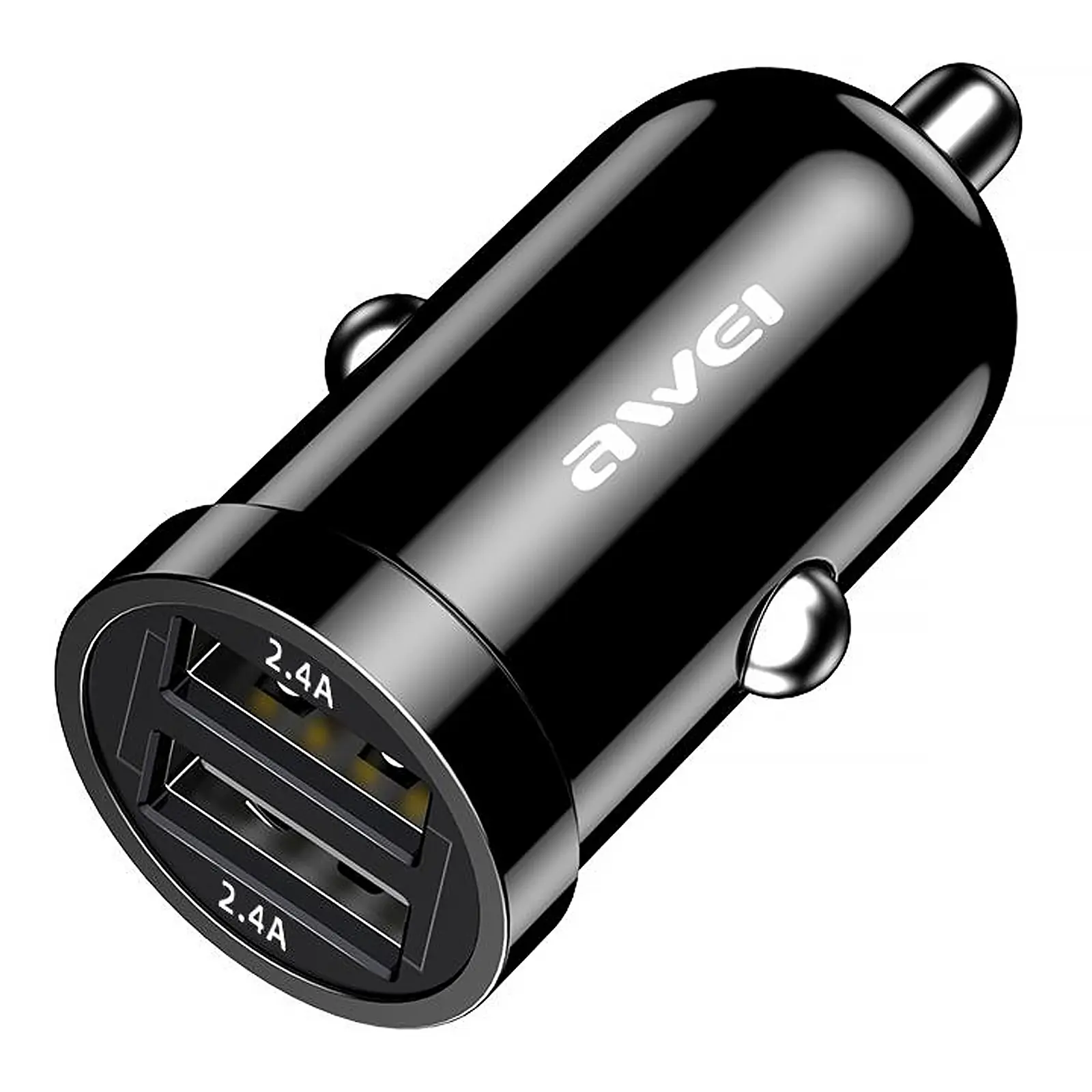 Car charger Awei C-826 2.4A (2USB-A), Black 3