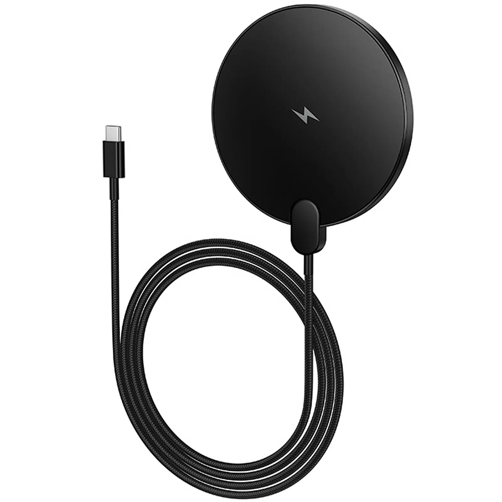 Wireless charger Hoco CW62 Peak with digital display and cable 15W, Black 3