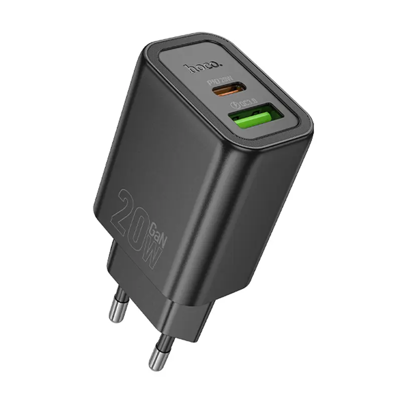Сharger Hoco N61 Gentle PD20W+QC3.0 (1USB-A/1C), Black