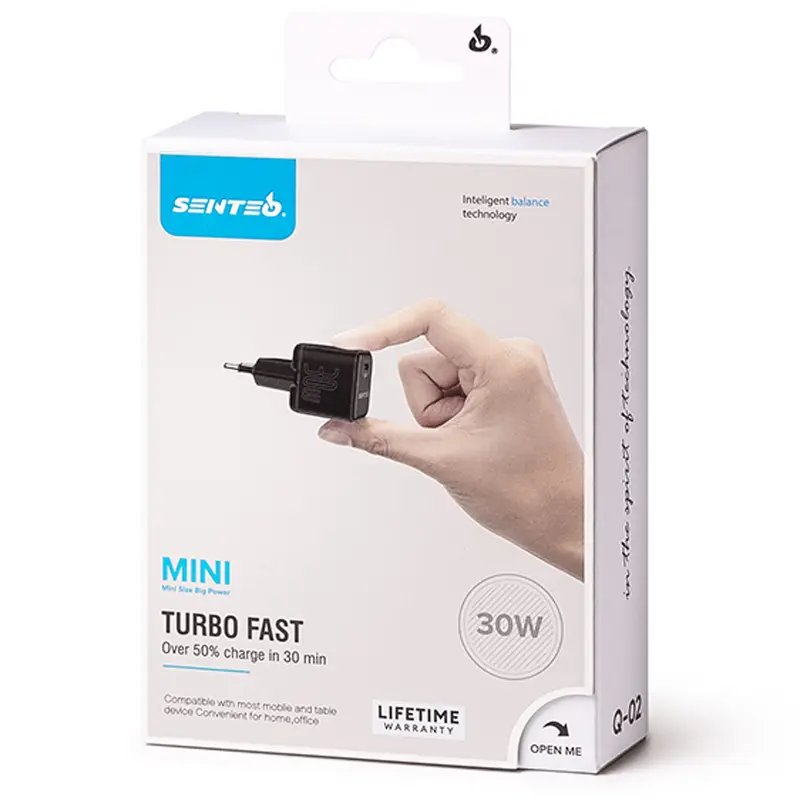 Ładowarka sieciowa Senteo Z-09 GaN Mini PD30W (1USB-C), Black 2
