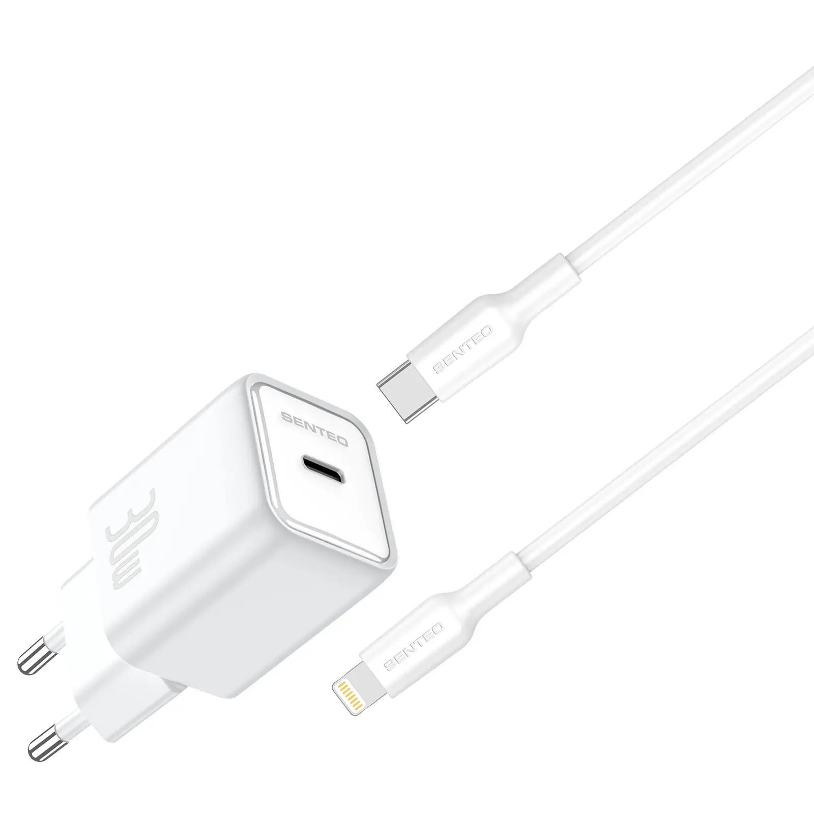 Ładowarka sieciowa Senteo Z-16L PD30W (1USB-C) + kabel USB-C to Lightning, White