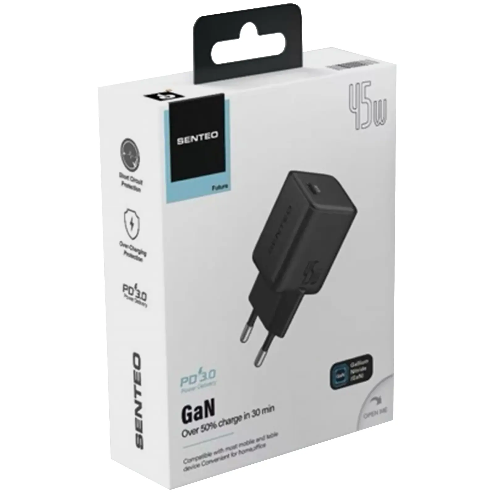 Ładowarka sieciowa Senteo Z-18 GaN Mini PD45W (1USB-C), Black 1
