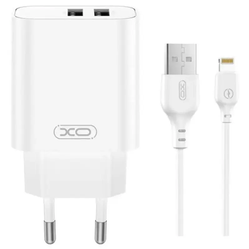 Ładowarka sieciowa XO CE34 2.4A (2USB-A) + cable USB-A to Lightning