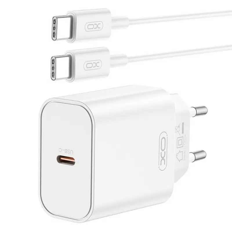 Ładowarka sieciowa XO CE32 PD20W (1USB-C) + cable USB-C to USB-C, White 1