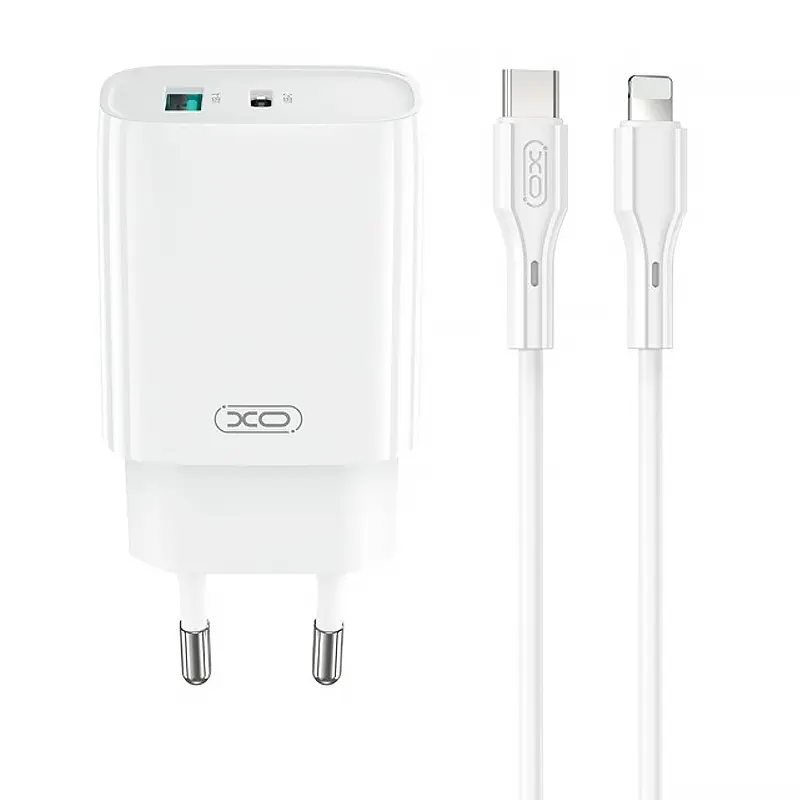 Ładowarka sieciowa XO CE29 PD20W (1USB-C) + cable USB-C to Lightning, White