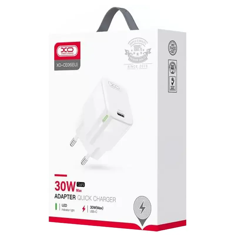 Ładowarka sieciowa XO CE06 PD30W (1USB-C), White 2