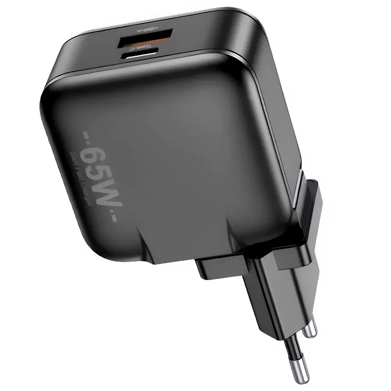 Сharger Awei PD55 GaN QC3.0+PD 65W (1USB-A/1C), Black