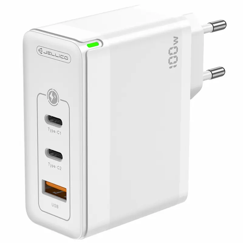 Ładowarka sieciowa Jellico C118 GaN PD100W (1USB-A/2C), White