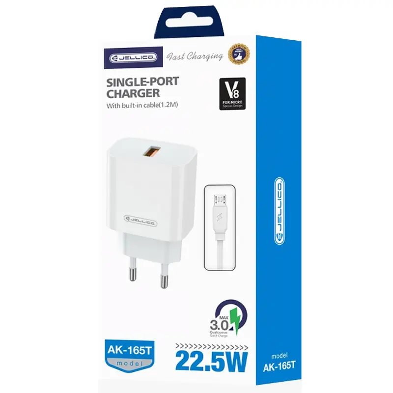 Charger Jellico AK165 22.5W (1USB-A) + cable USB to MicroUSB, White 2