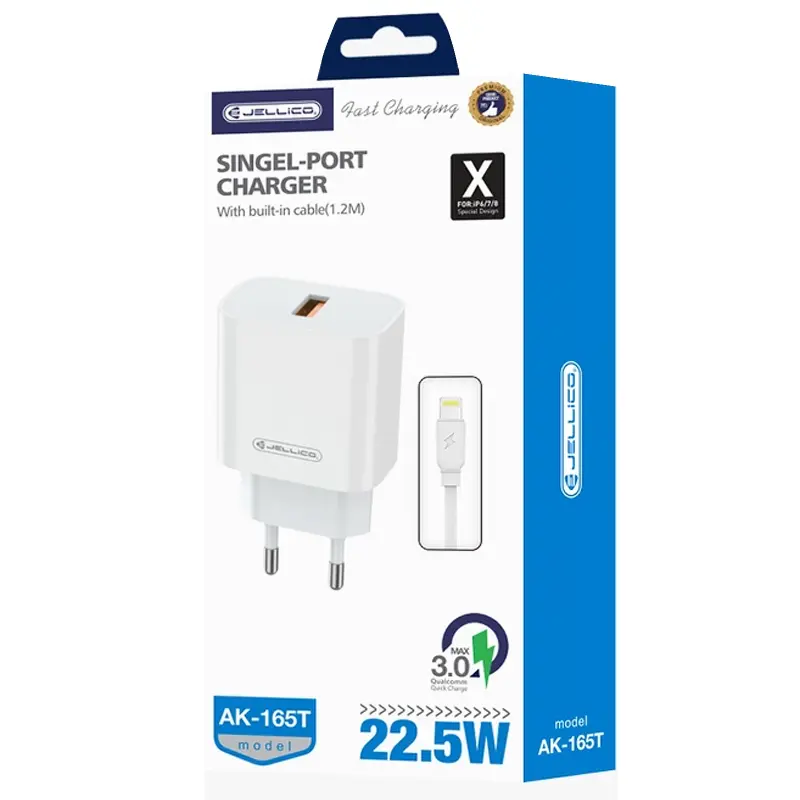Charger Jellico AK165 22.5W (1USB-A) + cable USB to Lightning, White 2
