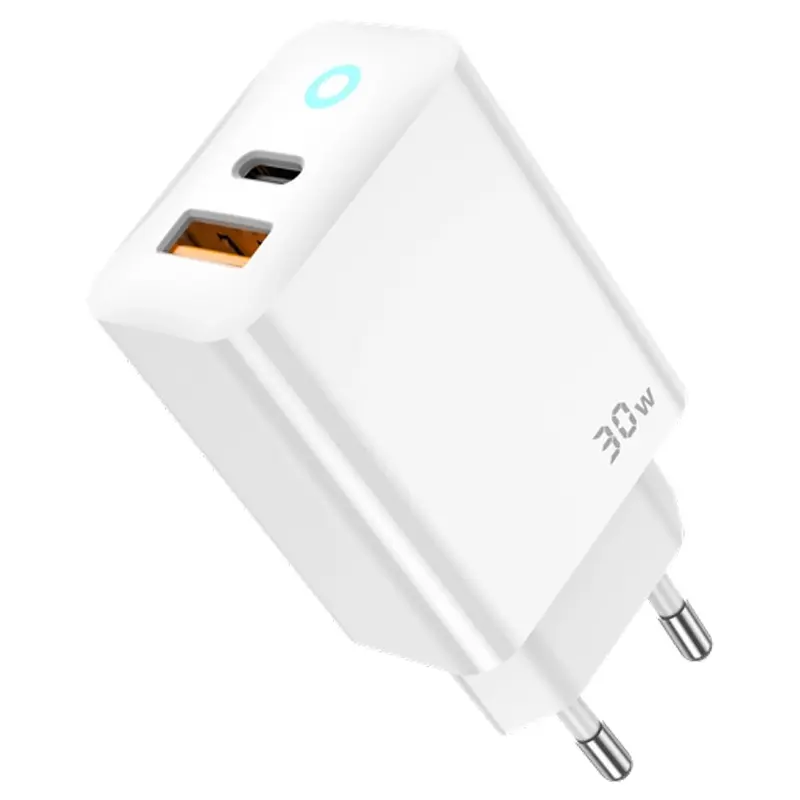 Charger Jellico EU13 GaN PD30W+QC3.0 (1USB-A/1C) + cable Type-C to Type-C