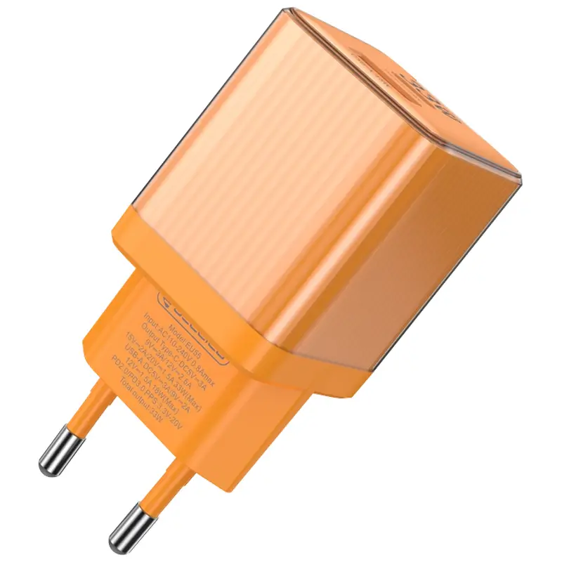 Charger Jellico EU55 GaN PD33W+QC3.0 (1USB-A/1C), Orange 4