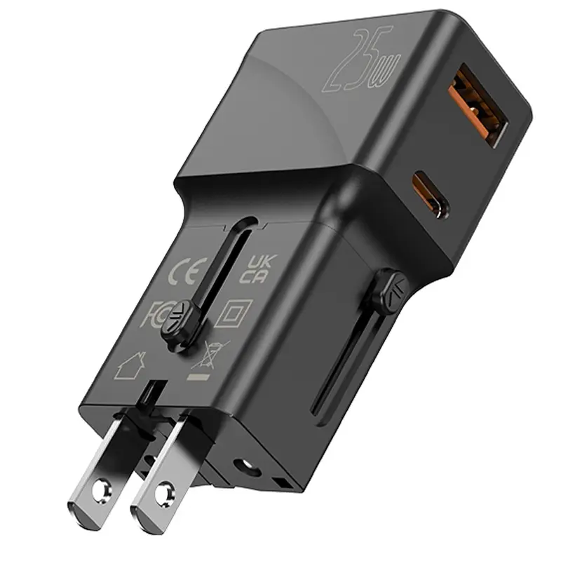 Charger Jellico S6 universal adapter PD25W+QC3.0 (1USB-A/1C), Black 2