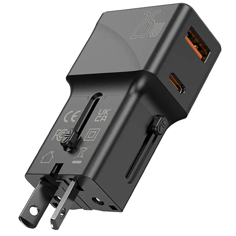 Charger Jellico S6 universal adapter PD25W+QC3.0 (1USB-A/1C), Black 3