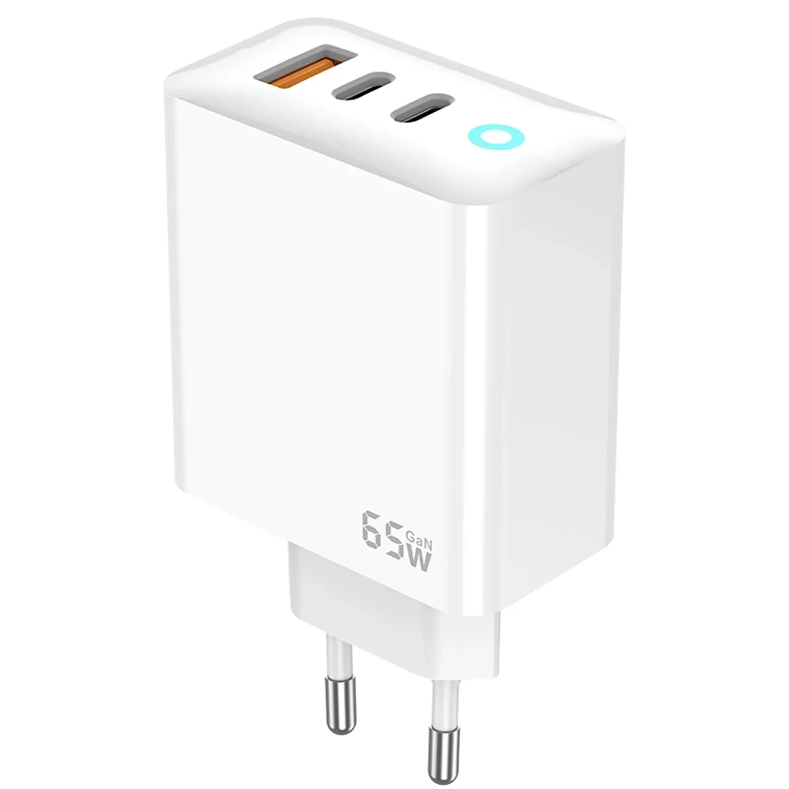 Charger Jellico EU20 GaN PD65W+QC3.0 (1USB-A/2C) + cable Type-C to Type-C