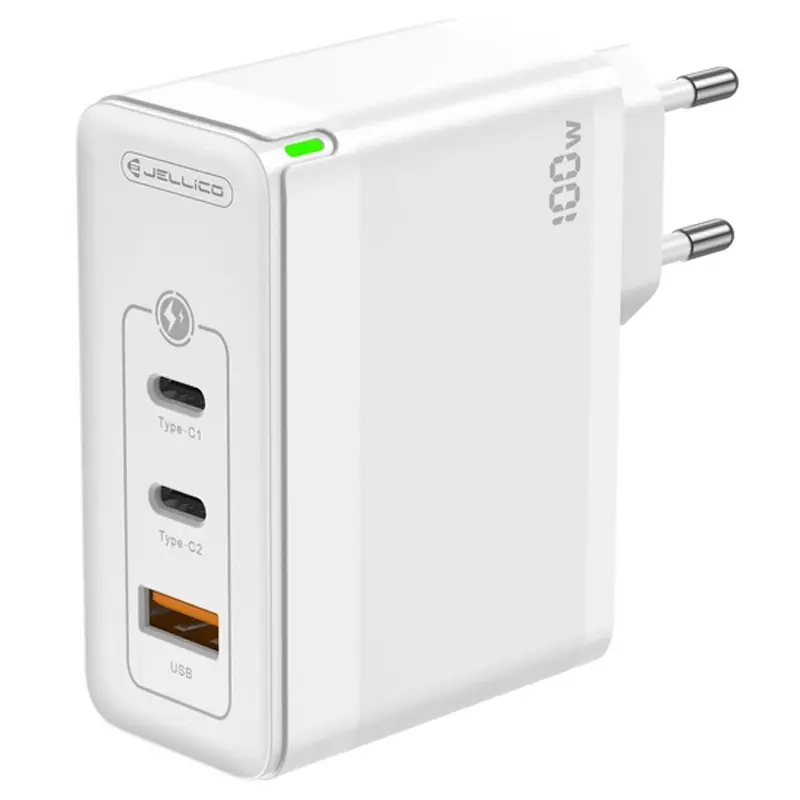 Charger Jellico C118 GaN PD100W+QC3.0 (1USB-A/2C)