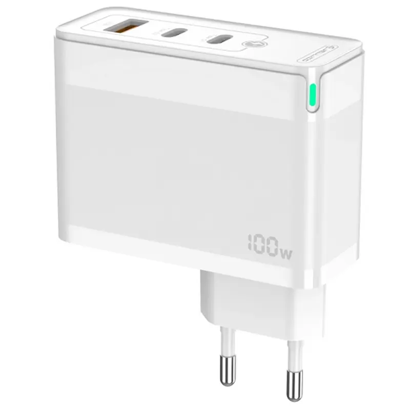 Charger Jellico C118 GaN PD100W+QC3.0 (1USB-A/2C), White 2