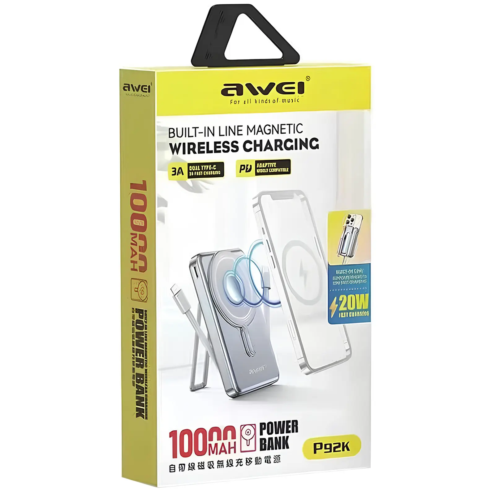 Power Bank Awei P92K 2.1A 10000 mAh, Grey 2