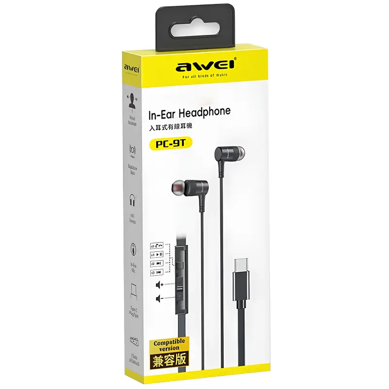 Stereo Słuchawki Awei PC-9T USB-C, Black 1