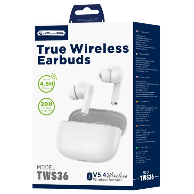 Беспроводные TWS наушники Jellico TWS36, White 1