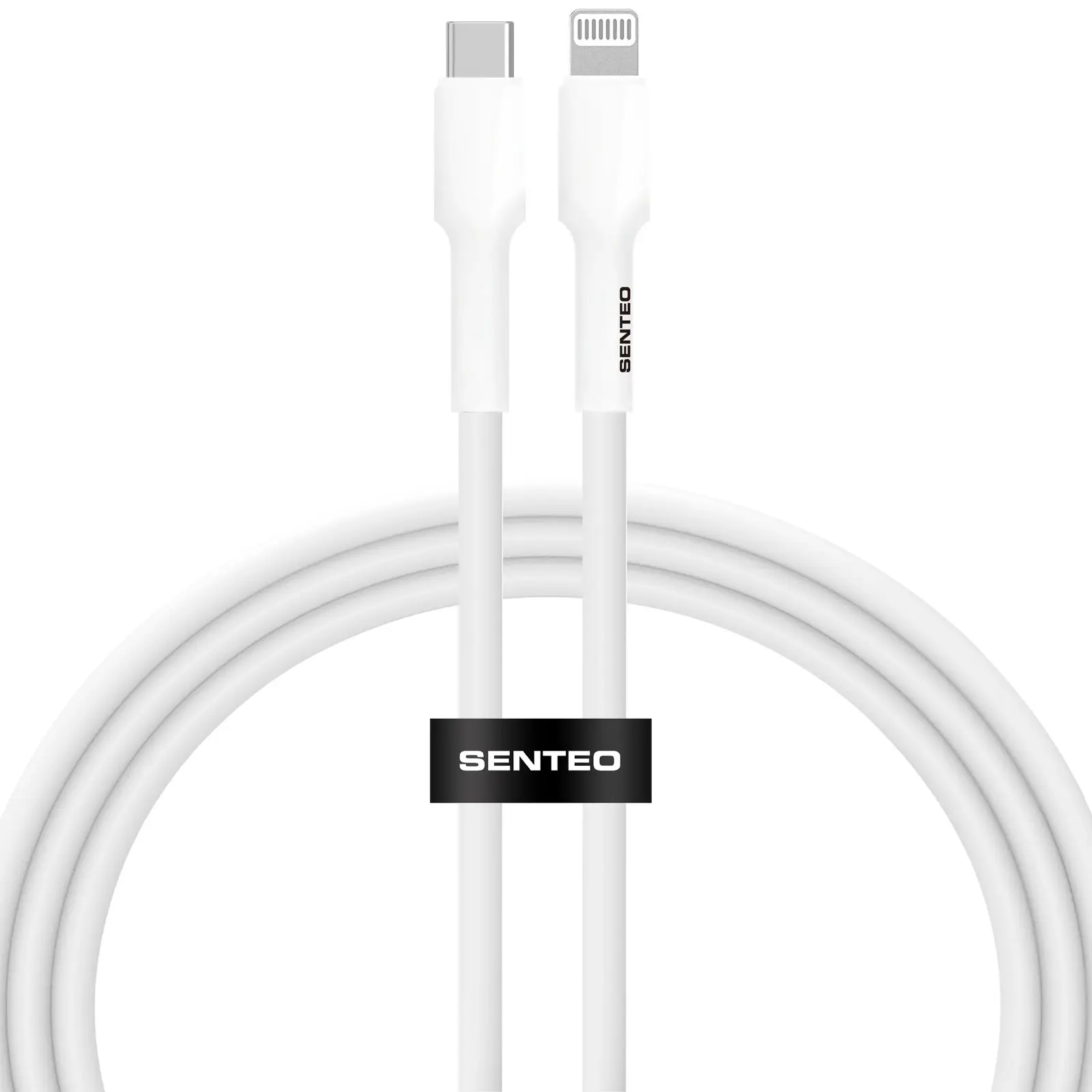 Data kabel Senteo SL-03 soft silicone USB-C to Lightning 20W (2m), White