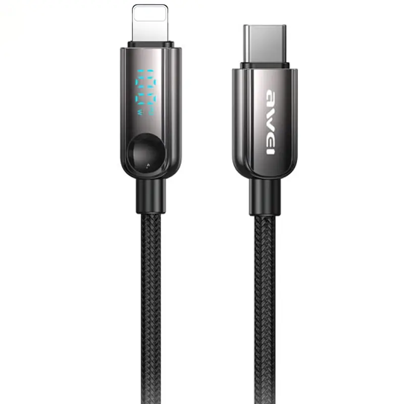 Data kabel Awei CL-175 Type-C to Lightning 30W (1m), Black