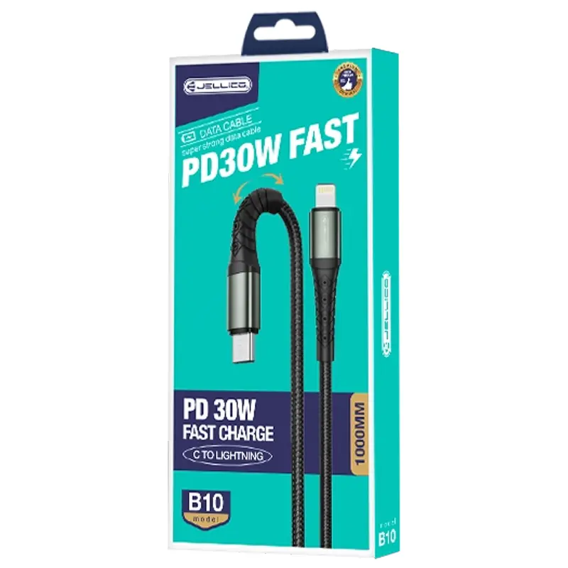 Дата кабель Jellico B10 Type-C to Lightning PD20W (1m), Black 1