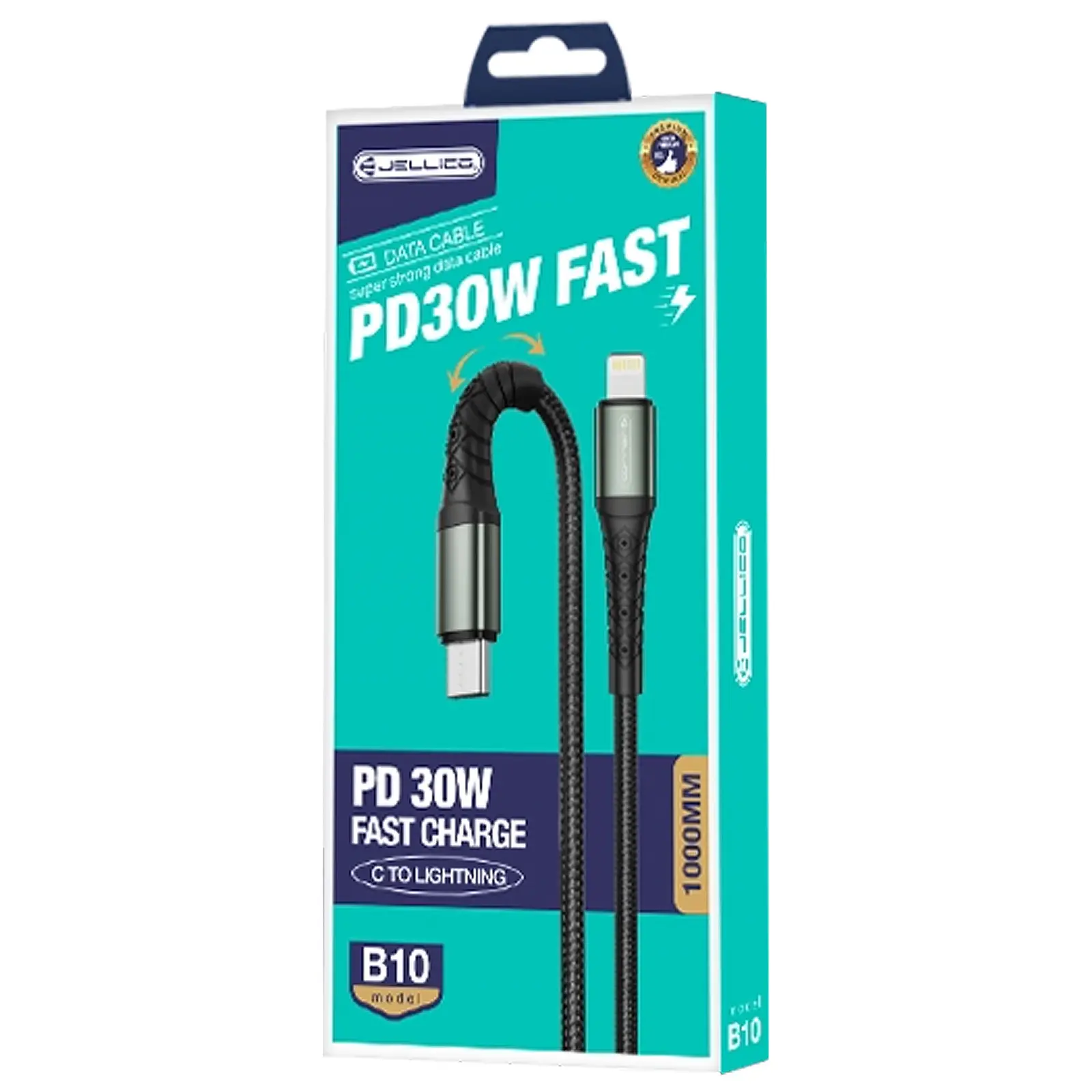 Дата кабель Jellico B10 Type-C to Lightning PD20W (1m), Black 1