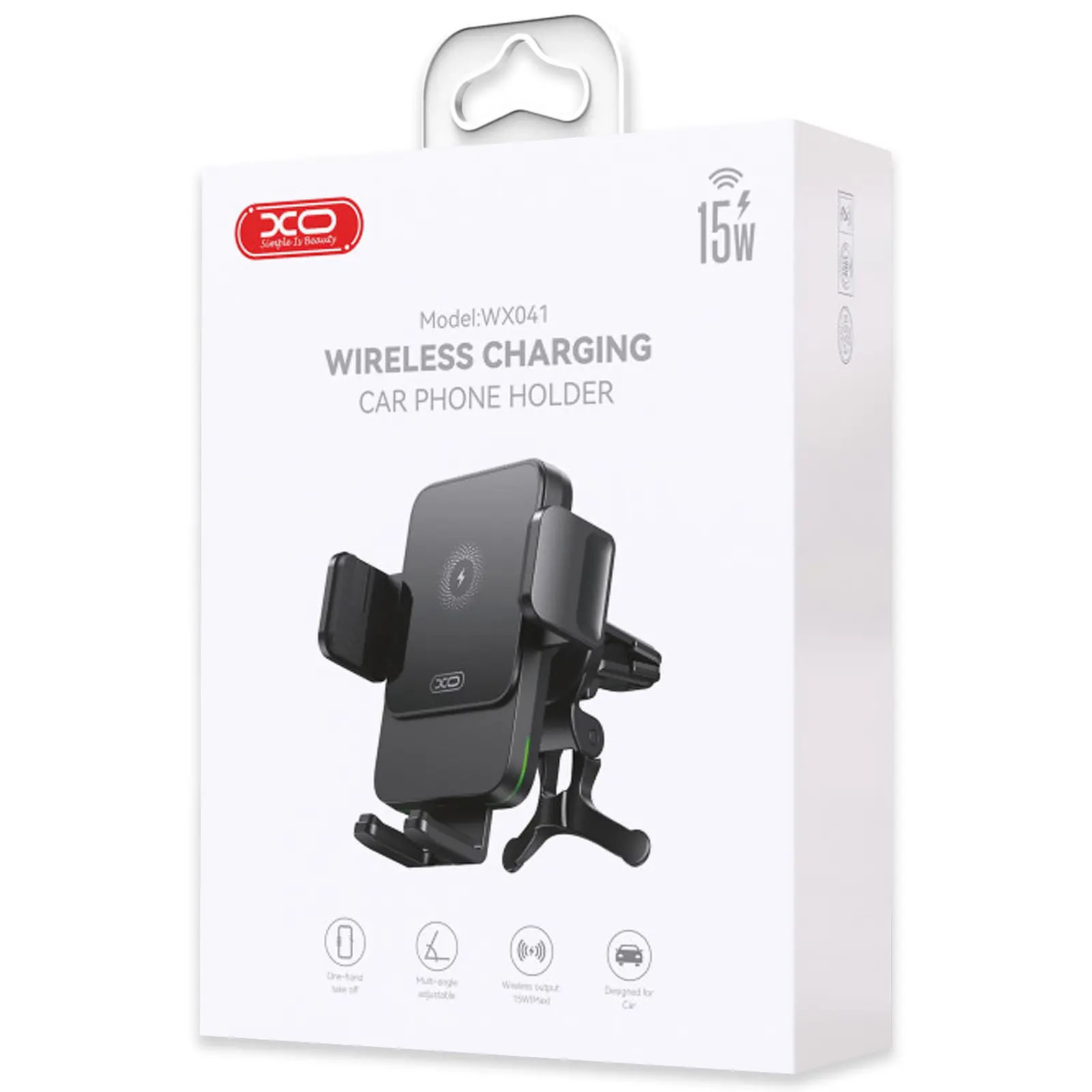 Автотримач XO WX041 Wireless 15W, Black 3
