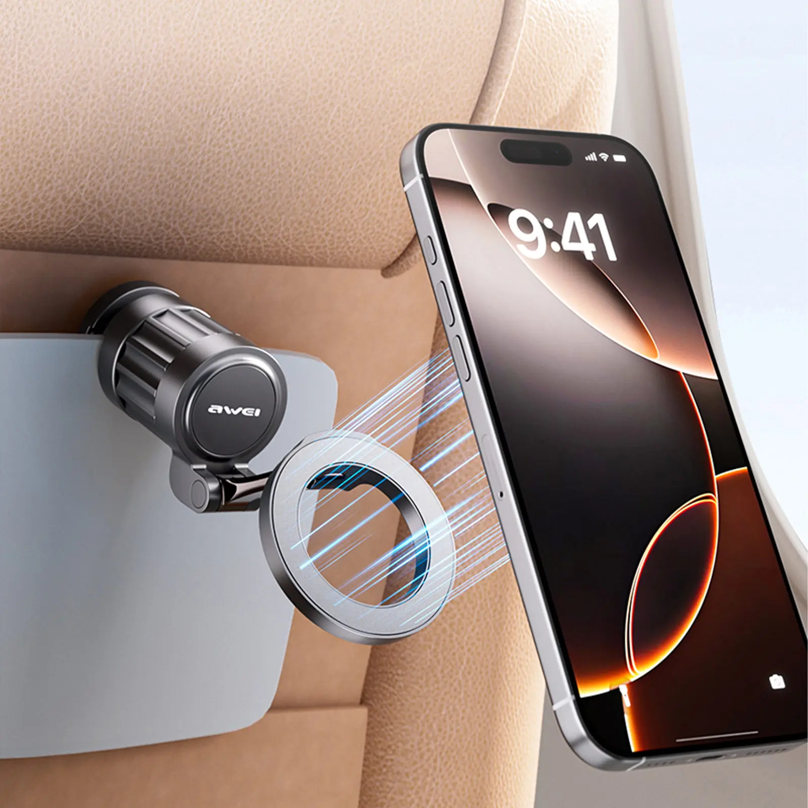 Uchwyt samochodowy Awei X75 magnetic (center console), Black 2