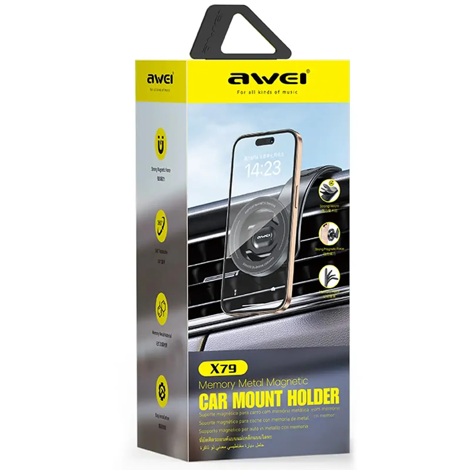 Uchwyt samochodowy Awei X79 magnetic, Black 2