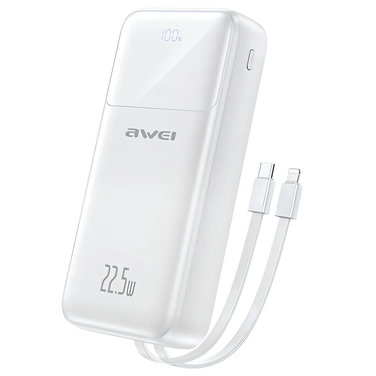 Power Bank Awei P107K 22.5W+PD20W 20000 mAh, White