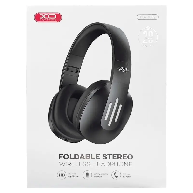 Nauszne bezprzewodowy słuchawki XO BE39, Black 3